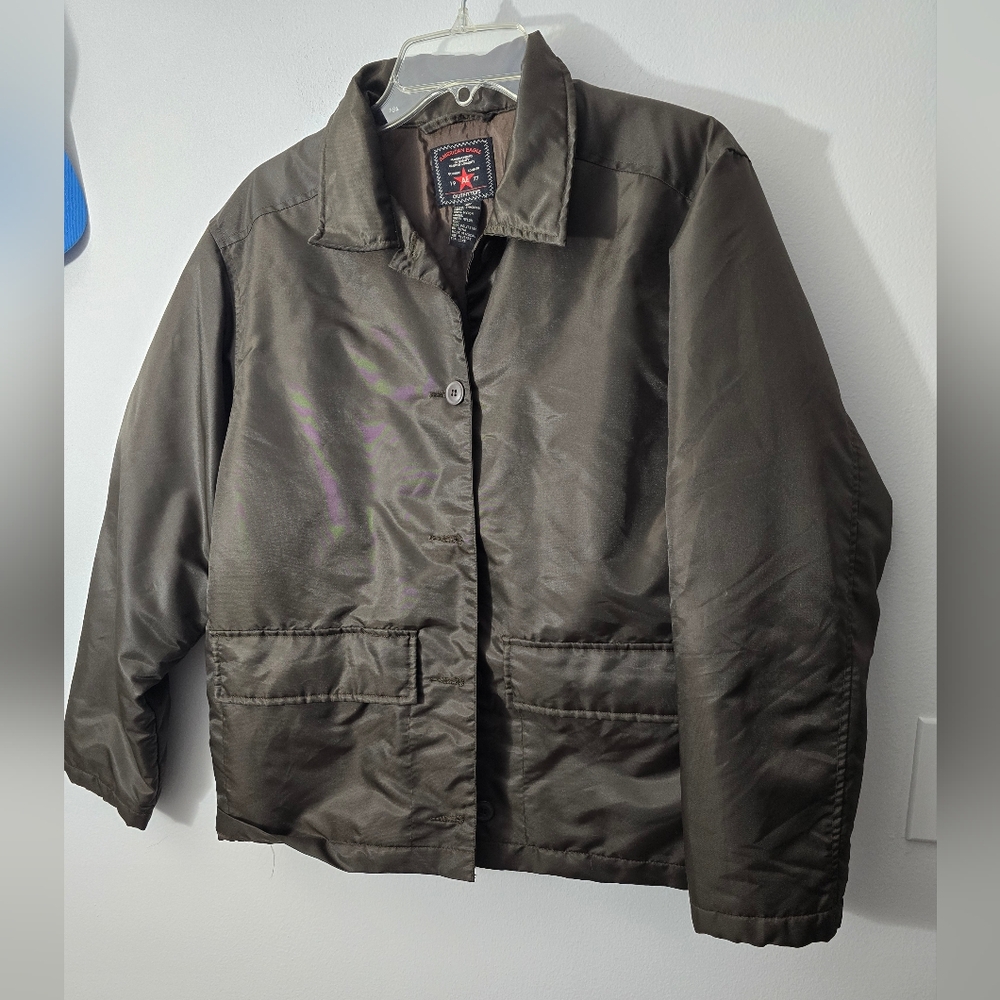 Vintage American Eagle Outfitters Coat Nylon Windbreaker Brown Jacket S…